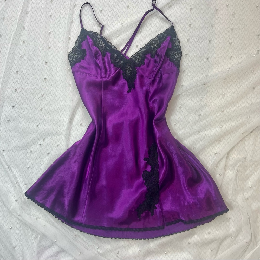 Fredrick’s of Hollywood purple slip dress
